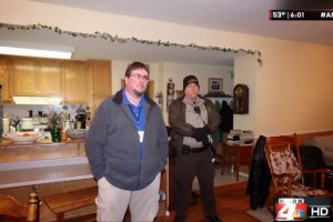 Garland County Deputy Sheriff Sgt. Michael Wright (left) led a gestapo-type raid of the Stanley family home on January 12, 2015 and kidnapped 7 children. Photo courtesy KARK4. - 