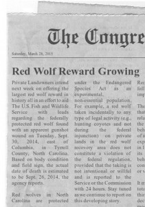 NC Red Wolf killing