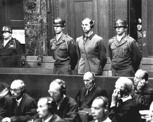 War Crimes Tribunal at Nuremberg. Adolf Hitler’s personal physician, 43-year old Karl Brandt. Brandt was also Reich Commissar for Health and Sanitation, and was indicted by the U.S. prosecution with 22 other Nazi doctors. Brandt was found guilty of participating in and consenting to using concentration camp inmates as guinea pigs in horrible medical experiments, supposedly for the benefit of the armed forces. He was sentenced to death by hanging. Image Source.